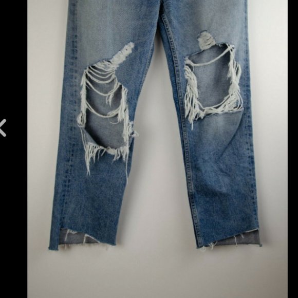 GRLFRND Helena Light Wash Distressed Boyfriend denim jeans - Picture 4 of 13